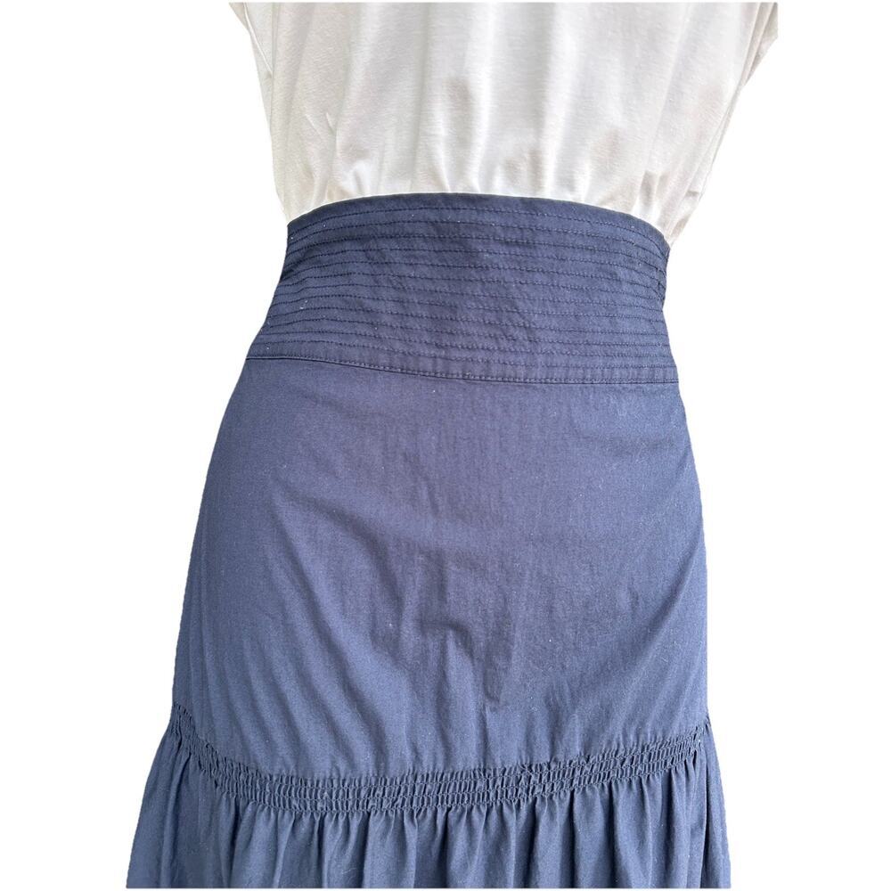 Veronica Beard Amaia Navy White Midi Dress Smocked Crochet XS Vacation Beach - Picture 7 of 13